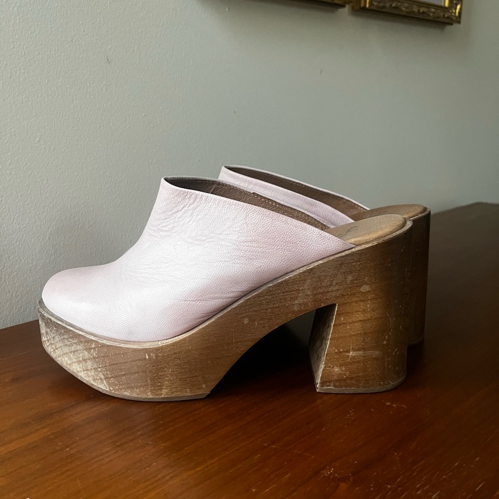 Free People Rose Suki Leather Platform Clog Mules 37 - Picture 5 of 7
